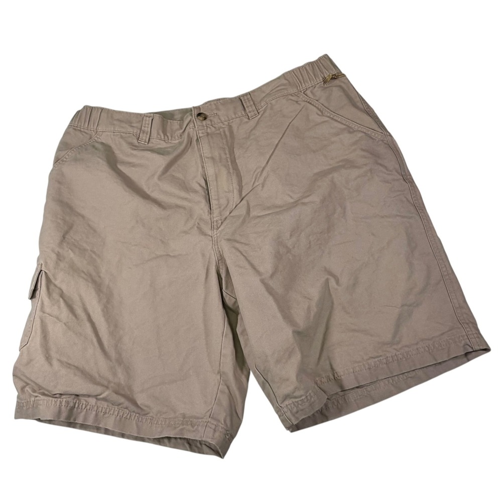 Savane 40 Khaki Cargo Shorts Elastic Waist Utility Gorpcore Hiking Dadcore
